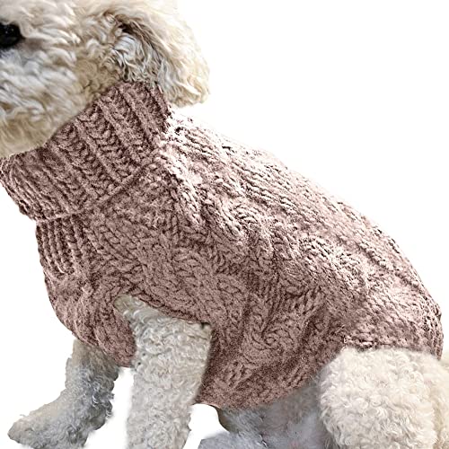 BIOSA Haustier Hund Rollkragen Strickpullover, Verdickung Winter Elastische Thermoweste for Kleine Mittlere Große Hunde Welpen Katze von BIOSA