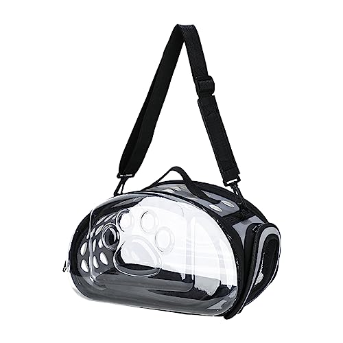 BIOSA Haustier-Hundekatzen-Tasche, Platzbeutel, transparent, for Hunde und Katzen, Reisekäfig, Handtasche, atmungsaktiv, tragbar, Raumkapsel, faltbar, Heimtierbedarf (S hellgrau) von BIOSA