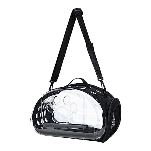 BIOSA Hunde-Universal-Reisetasche, transparente Haustier-Tragetasche, Hundehandtasche, atmungsaktiv, tragbar, Raumkapsel, faltbar, Heimtierbedarf (L, Schwarz) von BIOSA