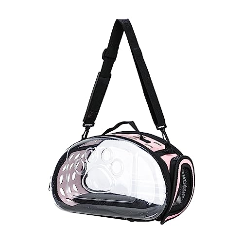 BIOSA Katzen-Reise-Outdoor-Handtasche, transparent, Haustier-Hundekatzen-Tasche, Platzbeutel, atmungsaktiv, tragbar, Raumkapsel, faltbar, for Katzen, Hunde (S, Rosa) von BIOSA