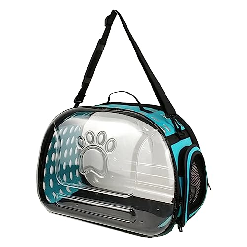 BIOSA Welpenkapsel-Umhängetasche, transparent, for Hunde und Katzen, Reisekäfig, Handtasche, atmungsaktiv, tragbar, Raumkapsel, faltbar, for Katzen und Hunde (L blau) von BIOSA