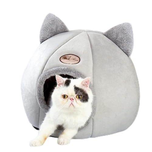 Katzenhöhle Bett, Katzenbett for Katzen und kleine Hunde, Weich Haustierbett Mit Ohren, Halbgeschlossenes Katzenbett, Bequem Zelt/Haus for Katzen Katzenhöhle Bett, Katzenbett for Katzen und kleine Hunde, Weich Haustierbett Mit Ohren, Halbgeschlossenes Katzenbett, Bequem Zelt/Haus for Katzen von BIOSA