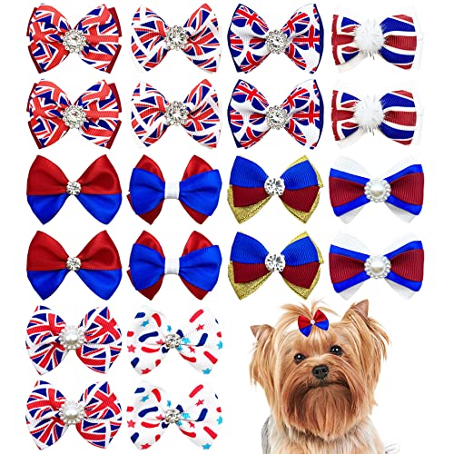 BIPY 20 Stück Union Jack Hundehaarschleifen mit elastischen Gummibändern, UK-Flagge, Festival, Hunde, Kätzchen, Topknot-Aufsatz, Fellpflegezubehör für langes Haar, Schleifen, zufällige Farbauswahl BIPY 20 Stück Union Jack Hundehaarschleifen mit elastischen Gummibändern, UK-Flagge, Festival, Hunde, Kätzchen, Topknot-Aufsatz, Fellpflegezubehör für langes Haar, Schleifen, zufällige Farbauswahl von BIPY