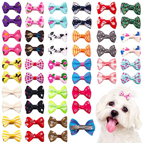 BIPY Haarschleifen mit Clip, für kleine Hunde, Katzen, Welpen, verschiedene Farben, 25 Paar von BIPY