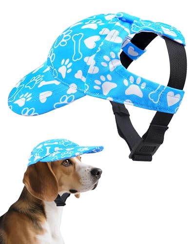 BIPY Hunde-Sonnenhut, Baseballkappe mit Ohrloch, Welpen-Sonnenblende, Kappe mit verstellbarem Nackenband, für Hunde, Outdoor, Sport, Spaziergänge, Reisen, Sonnenschutz für Hunde, Blau und S BIPY Hunde-Sonnenhut, Baseballkappe mit Ohrloch, Welpen-Sonnenblende, Kappe mit verstellbarem Nackenband, für Hunde, Outdoor, Sport, Spaziergänge, Reisen, Sonnenschutz für Hunde, Blau und S von BIPY