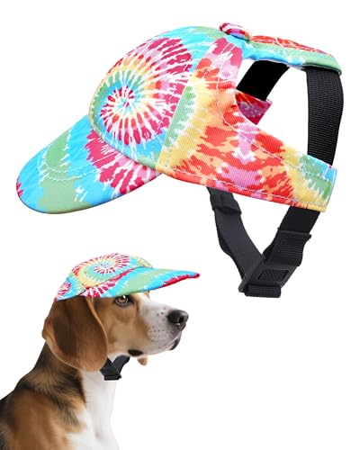 BIPY Hunde-Sonnenhut, Baseballkappe mit Ohrloch, Welpen-Sonnenblende, Kappe mit verstellbarem Nackenband, für Hunde, Outdoor-Sport, Spaziergänge, Reisen, Sonnenschutz, Hut für Hunde, Regenbogen und L BIPY Hunde-Sonnenhut, Baseballkappe mit Ohrloch, Welpen-Sonnenblende, Kappe mit verstellbarem Nackenband, für Hunde, Outdoor-Sport, Spaziergänge, Reisen, Sonnenschutz, Hut für Hunde, Regenbogen und L von BIPY