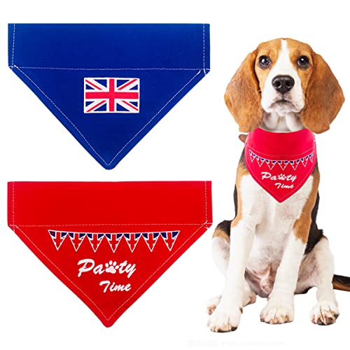 BIPY Hundehalstuch, Motiv: Union Jack, Motiv: britische Flagge, Festival-Design, Dreiecksschal, weiches Segeltuch, Lätzchen für kleine Welpen, patriotische Hunde, Katzen, Kaninchen, Schweine, von BIPY