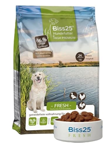 Biss25 Fresh (4 kg) | getreidefrei | Premium Hundefutter halbfeucht | für alle Rassen | sehr hoher Fleischanteil von BISS 25