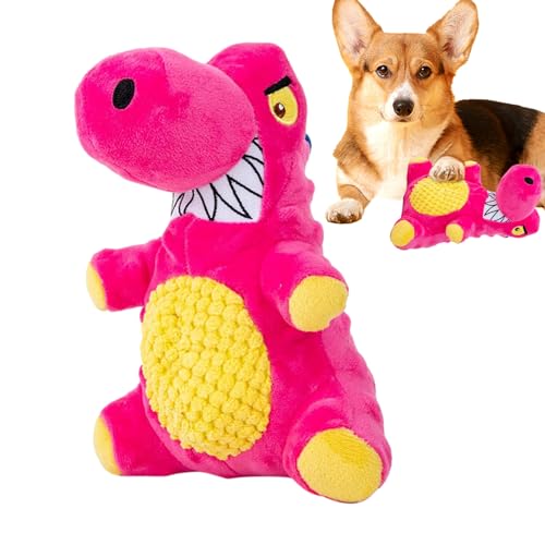 BITTU Quietschendes Hundespielzeug mit Stofftieren,Hundespielzeug mit quietschenden Tieren, Crinkle Hundespielzeug Haustierspielzeug Quietschender Dinosaurier, Kleines Plüschtier-Kauspielzeug von BITTU