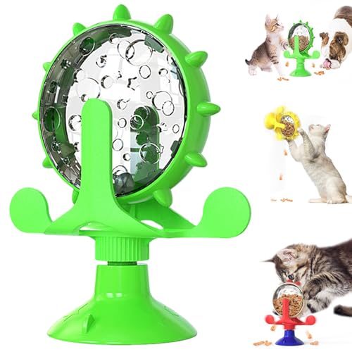 BIUBIULOVE Lallypet, Futter-Windmühle, Rotierender Futterspender, Interaktives Spielzeug Für Katzenfutter-Leckerli-Spender, Rotierendes Windmühlen-Spielzeug Mit Saugnapf Für Kleine Haustiere (Grün) BIUBIULOVE Lallypet, Futter-Windmühle, Rotierender Futterspender, Interaktives Spielzeug Für Katzenfutter-Leckerli-Spender, Rotierendes Windmühlen-Spielzeug Mit Saugnapf Für Kleine Haustiere (Grün) von BIUBIULOVE
