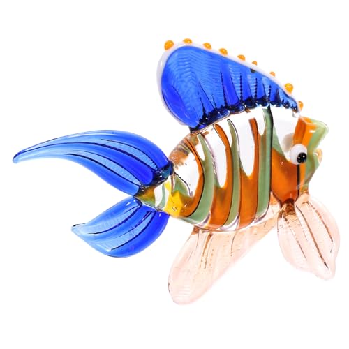 BIUDECO Glas Fisch Dekoration Handgefertigt Motiv Ornament Für Wohnkultur Schreibtischdekoration Fischfigur Aus Buntglas Für Fensterbank Oder Fernsehschrank von BIUDECO