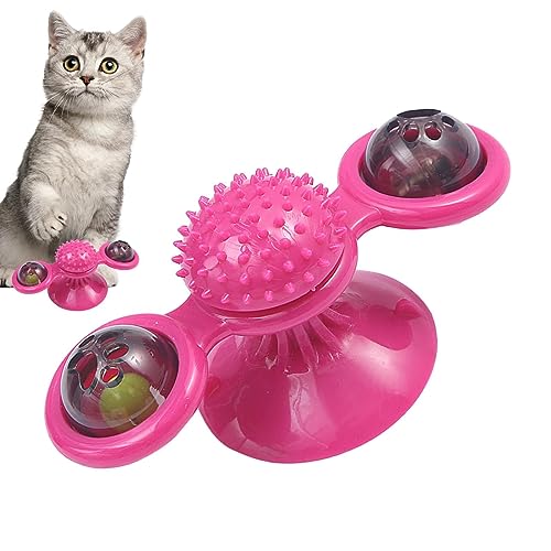 BIUDUI Kätzchenspielzeug für Wohnungskatzen, Zahnbürsten-Massagespielzeug für Katzen, Interaktives Katzen-Zahnbürsten-Massagespielzeug für Glas, Badewanne, Spiegel, Fenster von BIUDUI