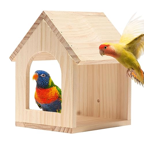 Vogelnisthaus,Belüftungsstruktur Sittichnest für Käfig | Vogelhütte aus Holz mit Belüftung, Vogelhaus im Freien Biudui von BIUDUI