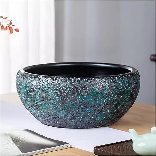 Fish Tank Fish Bowl Ceramic Tank Living Room Fish Tank Hydroponic Container Turtle Tank Water Lily Bowl Lotus Flower Pot Indoor Fish Tank Aquarium-24cm von BIVVI