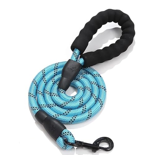 1,5 Meter Heavy Duty Hund Nylon Leine | 360-Grad drehbare Metallschnalle, Tangle-Free Design - Perfekt für Gehorsam Recall Training und Agility (Blau, 150CM) von BJEBWAL