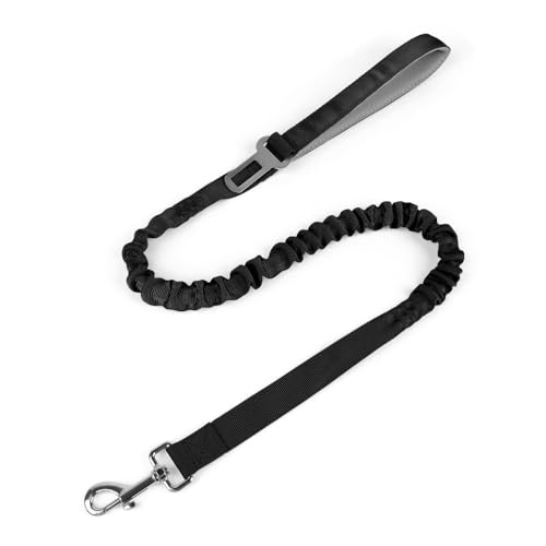 BJEBWAL Hundeleine, gegen Ziehen, professionelles Nylon, verstärkt, schwarz, bissfest, 2-in-1-Entspannungssystem für mühelose Spaziergänge (Standardleine, 1) von BJEBWAL