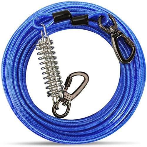 BJEBWAL Hundeleine und Kette für Hunde, 80 kg, 3 m – Kaufest, wasserdicht, für Camping, große Hunde (blau, 3 m max) von BJEBWAL