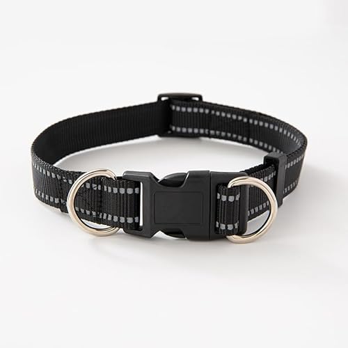 BJEBWAL Katzenhalsband Reflektierendes Sicherheitshalsband mit Doppel D Ring Verstellbar für Kitten und Erwachsene Katzen (Schwarz, S) von BJEBWAL