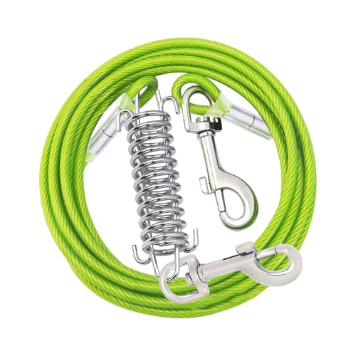 Verbindungskabel für Hunde, 300 cm – Leine aus Kette für Hunde, Laufkabel für Garten, wasser- und rostbeständig, aus Stahl mit industrieller Stärke (grün, 300 cm Pro) von BJEBWAL