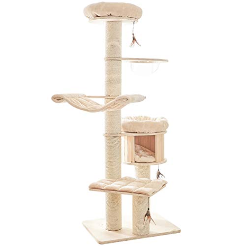 Klettergerüst für Katzen Kratzbaum Cat Tower Condo Möbel mit Sisal Aktivitätskratzbäume mit Katze Nest und Springen Plattform Hammock Multi-Level-Cat-Turm Cat Tower Eigentumswohnungen von BJQZX