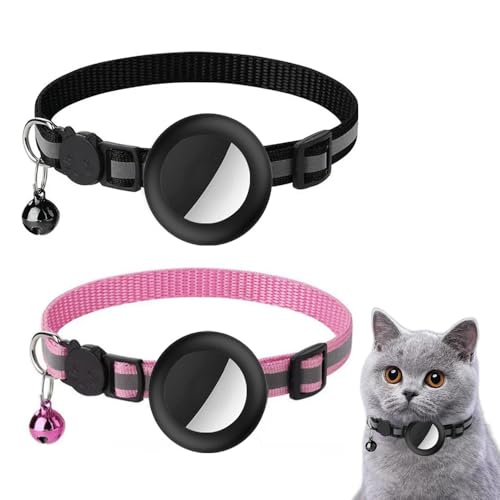 BKEPDY Runde Airtag Katzenhalsbänder Reflektierend Nylon Sicherheitshalsband Breakaway Schnalle Glöckchen Tracker Halterung Haustier Zubehör BKEPDY Runde Airtag Katzenhalsbänder Reflektierend Nylon Sicherheitshalsband Breakaway Schnalle Glöckchen Tracker Halterung Haustier Zubehör von BKEPDY