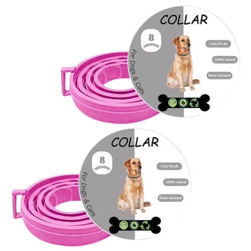 BKEPDY Zeckenhalsband für Hunde 2 Stück Zecken Halsband für Katze Flohhalsband Verstellbar Zecken Halsband für Hunde und Katze 100% Natürlichen Inhaltsstoffen von BKEPDY