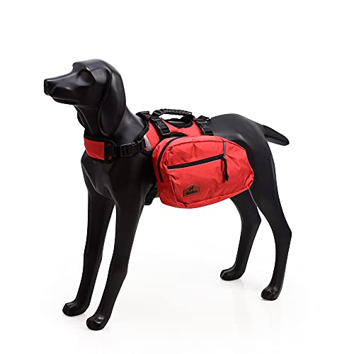 BLACKDOGGY Hunde 2-in-1 wasserabweisender Verstellbarer Expeditions-Rucksack, Geschirr mit Abnehmbarer Satteltasche, Rucksack für mittelgroße und große Hunde, Wandern, Camping, Reisen (M) von BLACKDOGGY