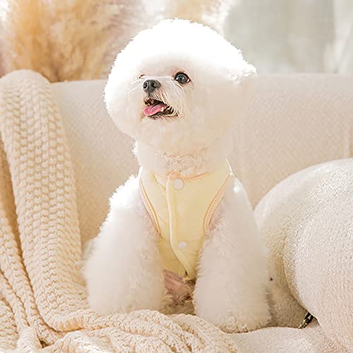 Pet Products XS-XL Warme Weste Haustier Winter Teddyjacke Bichon Cartoon Offenes Hemd Baumwolle Hundekleidung (Farbe: Weiß, Größe: L) von BLANAN