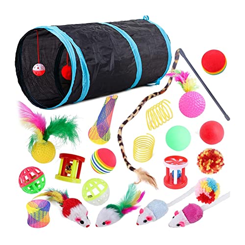 BLASHRD 22 StüCk Katzen Spielzeug Interaktiv für Innen Katzen Tunnel Maus KäTzchen Spielzeug Katze Teaser Stab Spielzeug BLASHRD 22 StüCk Katzen Spielzeug Interaktiv für Innen Katzen Tunnel Maus KäTzchen Spielzeug Katze Teaser Stab Spielzeug von BLASHRD