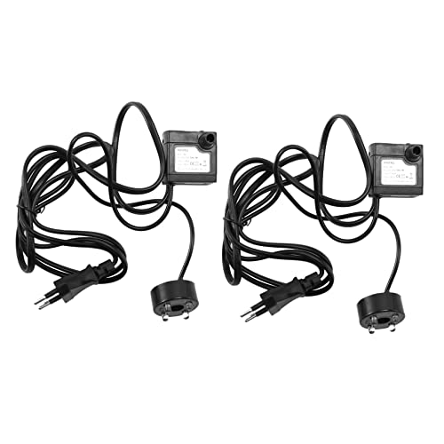 BLASHRD 2X 3W Tauch Wasser Pumpen mit 4 LED Licht Pumpe Aquarium Brunnen Fisch Teich Tank EU Stecker von BLASHRD