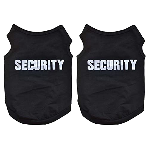 BLASHRD 2X Haustier Winterkleidung Hündchen Katze Weste T Shirt Mantel Kleid Pullover Bekleidung Security, Schwarz M von BLASHRD