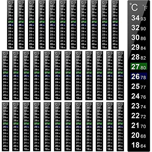 BLASHRD 36 StüCk Digitaler Temperatur Aufkleber Selbst Klebendes Thermometer Streifen Fermenter Selbst Klebendes Kristall Streifen Aquarium Thermometer von BLASHRD