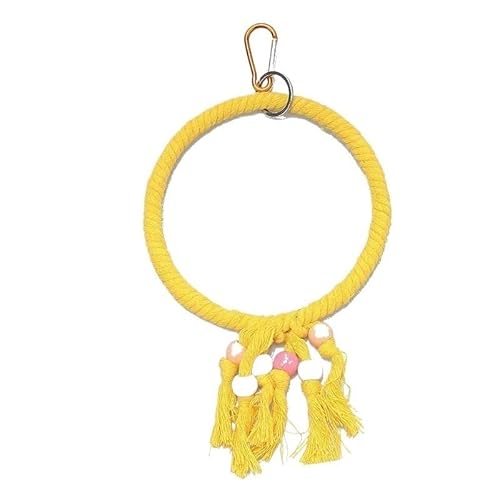 BLBTEDUAMDE Vogelspielzeug for Käfigvögel: Futtersuchspielzeug for Sittiche, Vogelspielzeug, Nymphensittichspielzeug, Futtersuchspielzeug for Vögel(L Round Yellow) von BLBTEDUAMDE