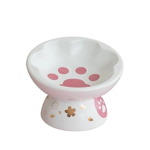 Gekippter, erhöhter Katzen- und Hundenapf aus Keramik, erhöhter Katzenfutter- und Wassernapf, Komfort-Futternäpfe for Hunde und Katzen (Color : White) von BLBTEDUAMDE