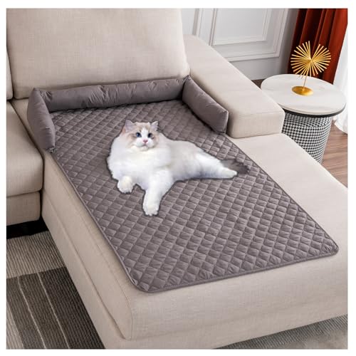 BLGVGKLPNT Pet Ice Mat Cooling Mat, Hundebett Weiches und Warmes Matten Hundekissen Waschbarn kuschelig Umkehrbar Haustier Sofakissen, Komfortabel Haustier Kühlbett (Gris Clair,90x120cm) von BLGVGKLPNT