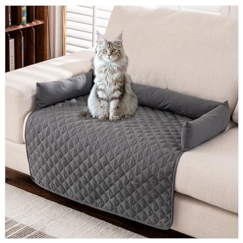 BLGVGKLPNT Pet Ice Mat Cooling Mat, Hundebett Weiches und Warmes Matten Hundekissen Waschbarn kuschelig Umkehrbar Haustier Sofakissen, Komfortabel Haustier Kühlbett (Gris foncé,90x120cm) von BLGVGKLPNT