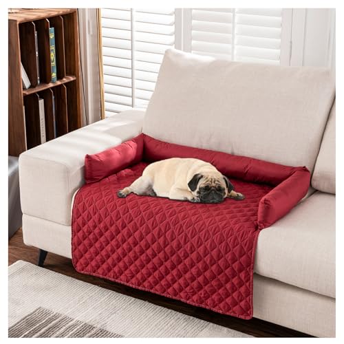 BLGVGKLPNT Pet Ice Mat Cooling Mat, Hundebett Weiches und Warmes Matten Hundekissen Waschbarn kuschelig Umkehrbar Haustier Sofakissen, Komfortabel Haustier Kühlbett (Rouge,90x120cm) von BLGVGKLPNT