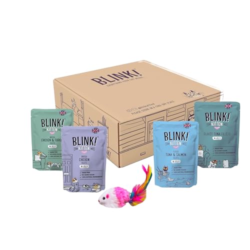 Blink! Kitten Huhn & Fisch Premium Filets in Gelee 24 x 85g Beutel mit Katzenspielzeug Blink! Kitten Huhn & Fisch Premium Filets in Gelee 24 x 85g Beutel mit Katzenspielzeug von BLINK