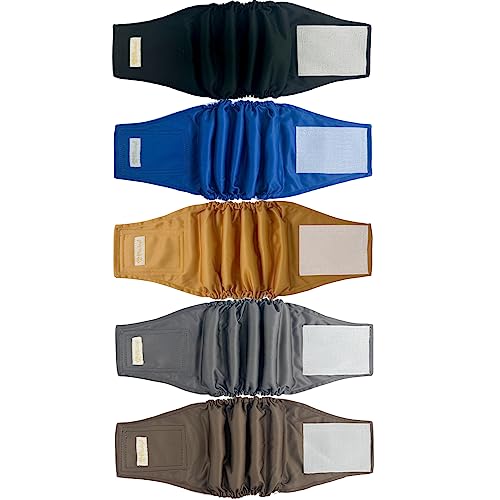 BLIWINPT Bauchbänder für männliche Hunde, waschbar, hochabsorbierend, wiederverwendbar, für männliche Hunde, 5 Stück (XXXL, Taille 68,6 - 83,8 cm) von BLIWINPT