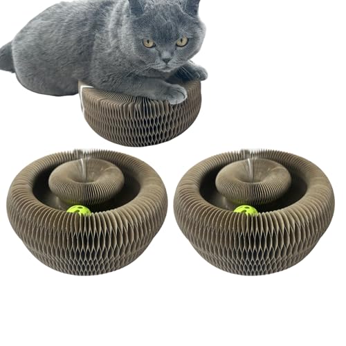 BLIWINPT Magic Akkordeon Katzenkratzbrett, interaktives Spielzeug für gelangweilte Indoor-Katzen, lustiges und langlebiges Katzenspielzeug, 2 Stück von BLIWINPT