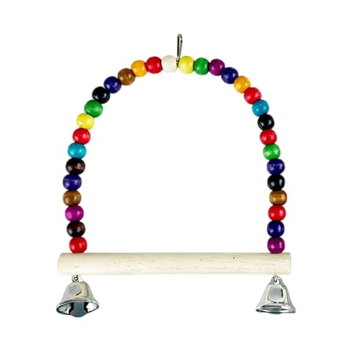 Interaktive bunte Perlen Papageienschaukel zur Käfiganreicherung, Schaukel, Übungszubehör, bunte Sitzstange mit sicheren Materialien Interaktive bunte Perlen Papageienschaukel zur Käfiganreicherung, Schaukel, Übungszubehör, bunte Sitzstange mit sicheren Materialien von BLNGET