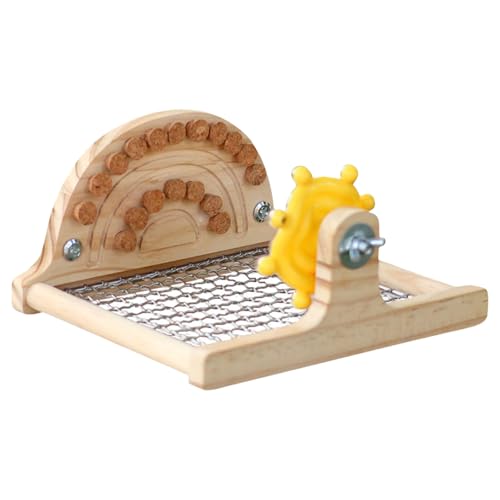 Kaufestes Papageien-Unterhaltungs-Kork-Spielzeug mit Edelstahlgitter-Basis, Holz-Sitzstange, Vogelkäfig-Aktivitätsspielzeug, Vogel-Langeweile, Entlastung von BLNGET