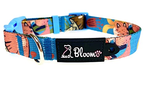 BLOOMO Hundehalsband Handarbeit, Verstellbares, Weich & Komfort Nylon Hunde Halsband für Kleine Mittlere und Große Hunde. Einzigartiges Design (S/20mm, Kleiner Prinz) von BLOOMO