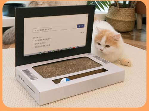 Katzenkratzer Laptop Katzenspielzeug mit 'Maus' Jingle Ball, Aufkleber, 3 in 1 Karton Kätzchen Interaktives Spielzeug, Kätzchen Karton Kratzpad Katzenkratzer Laptop Katzenspielzeug mit 'Maus' Jingle Ball, Aufkleber, 3 in 1 Karton Kätzchen Interaktives Spielzeug, Kätzchen Karton Kratzpad von BLOSSOMLIFE