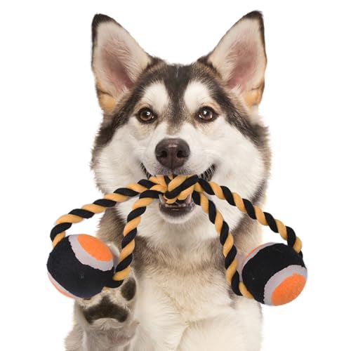 BLSYHDH Haustier-Hundespielzeug, Seil, Tennisbälle, Formspielzeug, Bissfest, Zahnreinigung, Welpenspielzeug, Interaktives Haustier-Hunde-Kauspielzeug, Baumwollseil-freundliches Kauspielzeug für Spiele BLSYHDH Haustier-Hundespielzeug, Seil, Tennisbälle, Formspielzeug, Bissfest, Zahnreinigung, Welpenspielzeug, Interaktives Haustier-Hunde-Kauspielzeug, Baumwollseil-freundliches Kauspielzeug für Spiele von BLSYHDH