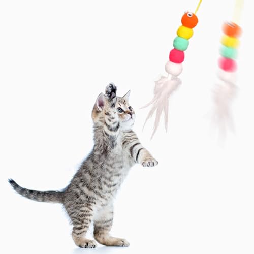 BLSYHDH Katzenspielzeug für die Tür, Federspielzeug, Interaktives Katzenspielzeug Zum Aufhängen an der Tür, Attraktives Kätzchenspielzeug, Einziehbares, Verstellbares,(Raschel-Zollwurm) von BLSYHDH