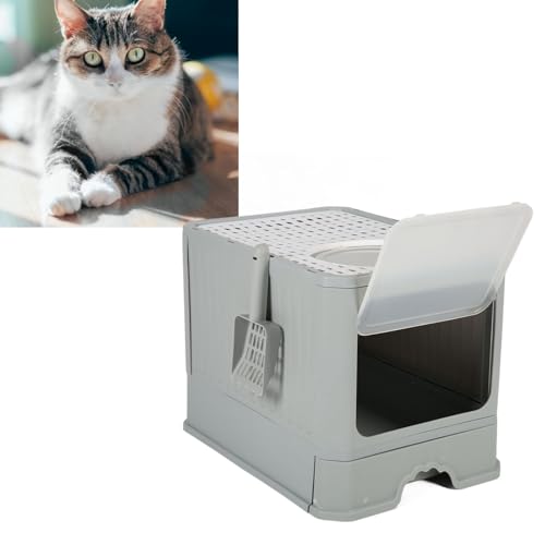 BLSYHDH Katzentoilette, Vollständig Geschlossenes Katzentöpfchen, Katzentoilette mit Zugang von Oben, Spritzwassergeschützte Katzentoilette, Tragbare, Abgedeckte Katzentoilette mit Deckel und Katzenst BLSYHDH Katzentoilette, Vollständig Geschlossenes Katzentöpfchen, Katzentoilette mit Zugang von Oben, Spritzwassergeschützte Katzentoilette, Tragbare, Abgedeckte Katzentoilette mit Deckel und Katzenst von BLSYHDH