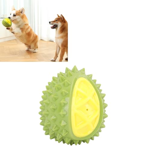 BLSYHDH Kauspielzeug für Hunde, Hundespielzeug, Welpenspielzeug, Durian-förmiger Hundespielzeugball, Interaktiv, TPR, Multifunktional, Reduziert Angstgeräusche, Durian-Hundekauspielzeug,(Grün) von BLSYHDH