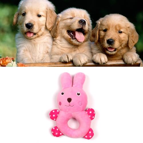 BLSYHDH Plüsch-Hundespielzeug, Welpenspielzeug für Kleine Mittelgroße Hunde, Niedliches, Bissfestes Zähneknirschen, Langeweile, Angstlinderung, Ausgestopftes Hundeplüschspielzeug,(Kaninchen) von BLSYHDH