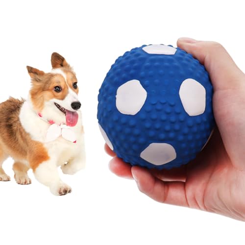 BLSYHDH Quietschendes Hundespielzeug, Latex-Gummi-Hundebälle, Hunde-Latex-Ballspielzeug, Weiches, Flexibles Sicherheits-Zähneknirschen, Interaktives, Quietschendes Latex-Hundefußball-Kau-Apportier-Wur von BLSYHDH